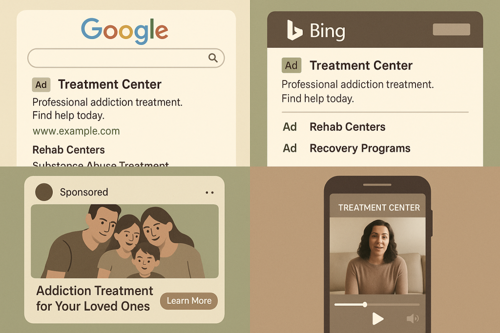 Digital healthcare PPC advertising search google youtube facebook social