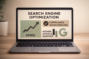 Laptop-showing-SEO-Search-Engine-Optimization-Google