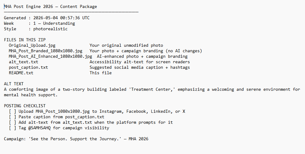 a couple of text files including details about the post
